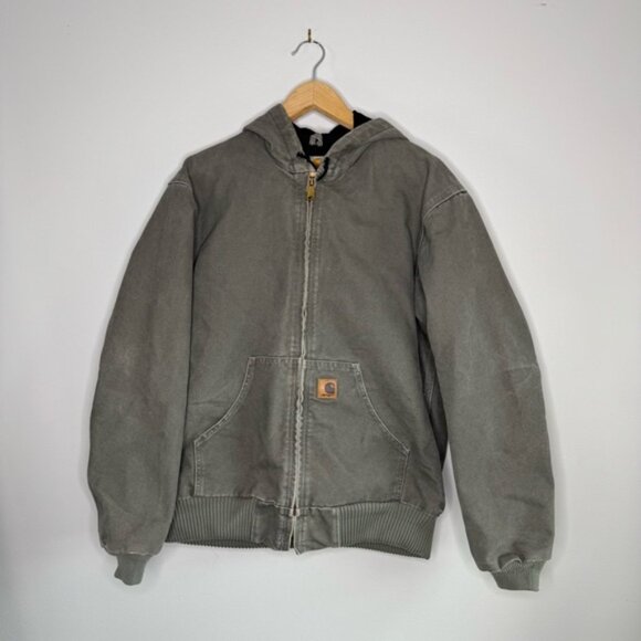 Vintage Carhartt Workwear Trucker Jacket Green Faded Green Medium - Picture 1 of 13